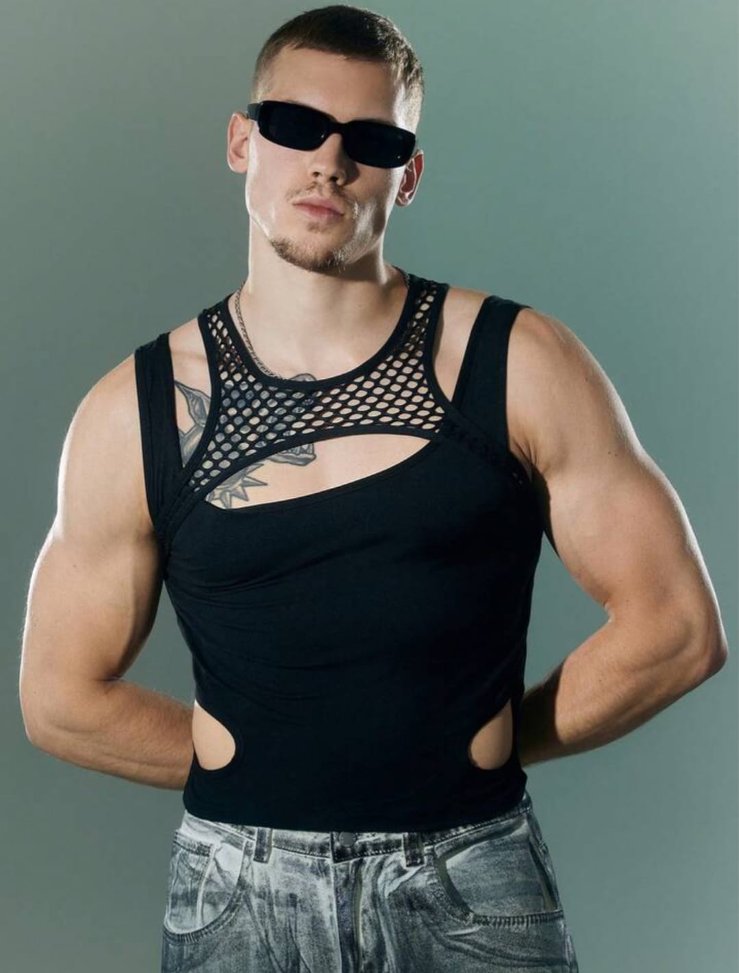Eclipse Net Panel Crop Tank